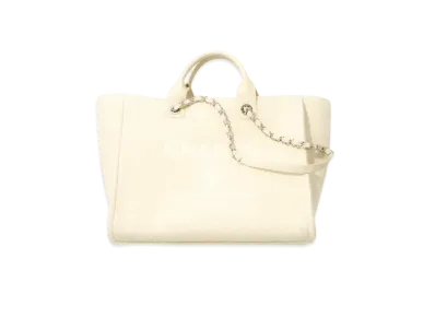 CHANEL Large Shopping Bag Mix Fiber "White"