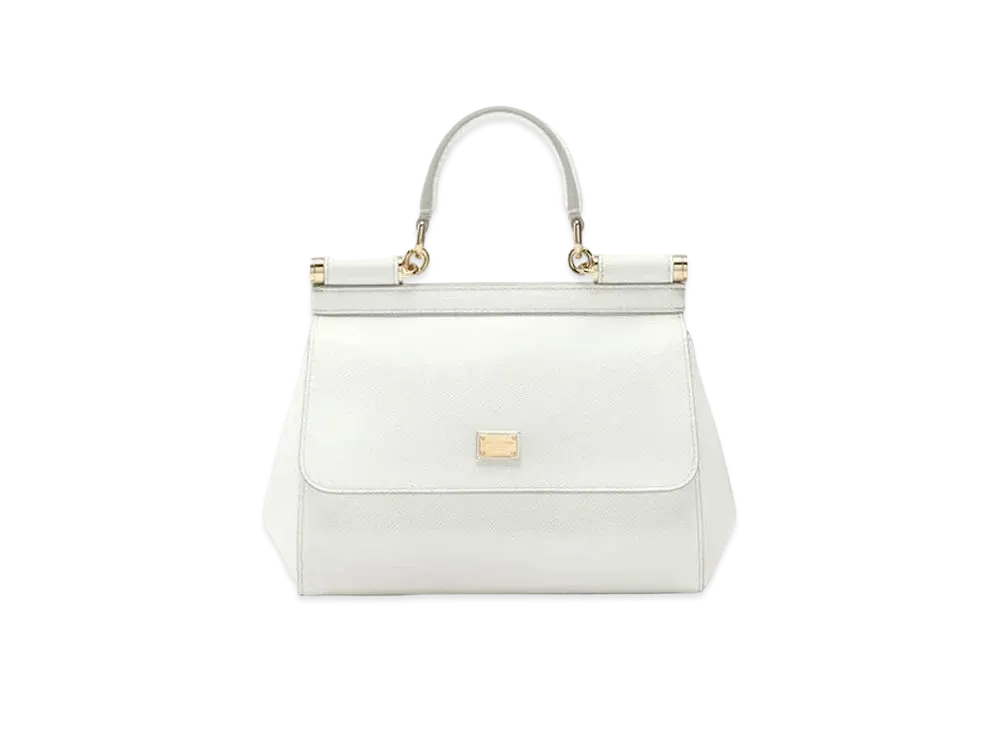Dolce&Gabbana Sicily Bag Small Dauphine Leather "White"