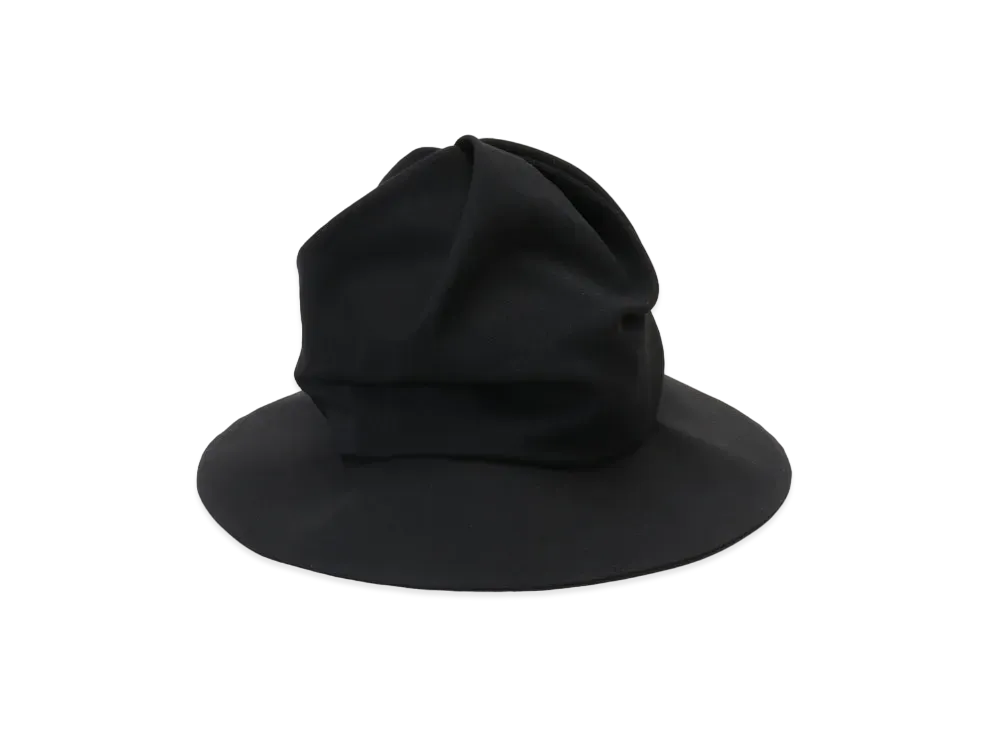Yohji Yamamoto Y's WOOL GABARDINE TWIST HAT "Black"