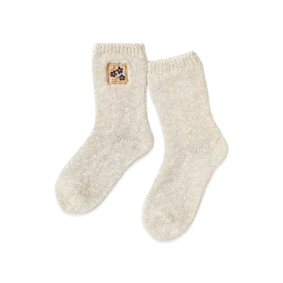 KAPITAL 56 Cookie Embroidery Socks "Ivory"