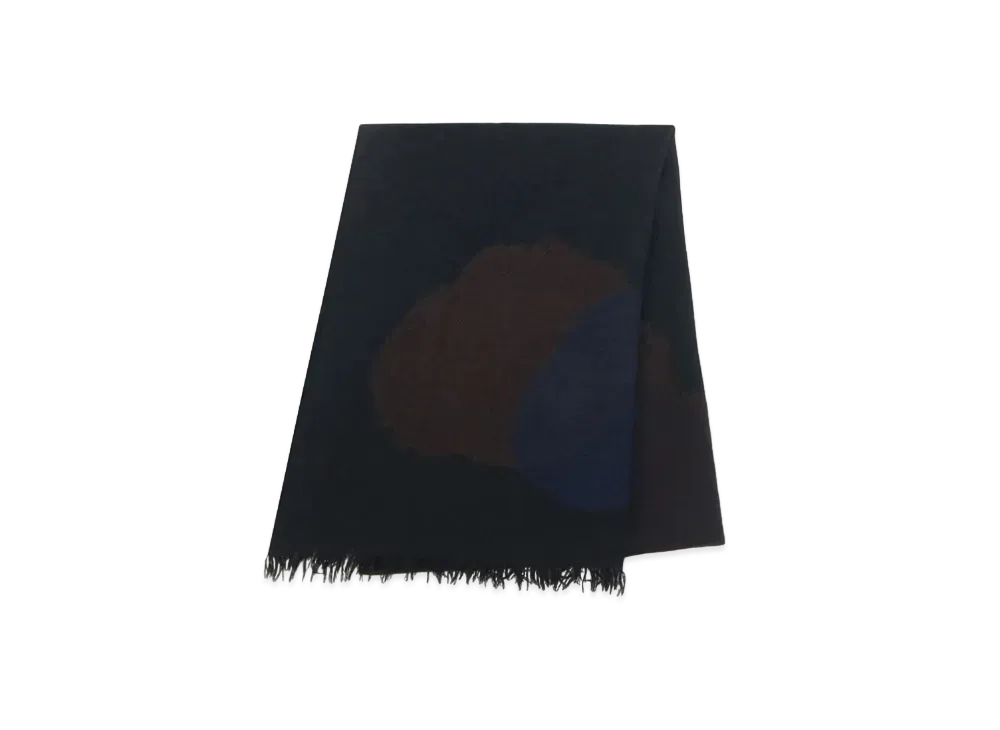 Yohji Yamamoto Y's WOOL NEEDLE PUNCH STOLE "Black"