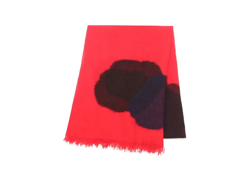 Yohji Yamamoto Y's WOOL NEEDLE PUNCH STOLE "Red"