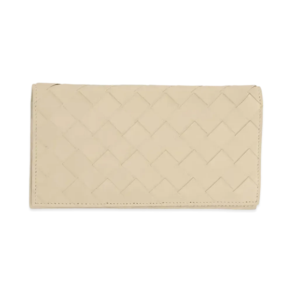 Bottega Veneta Intrecciato Calfskin Bi-fold Wallet "Porridge"