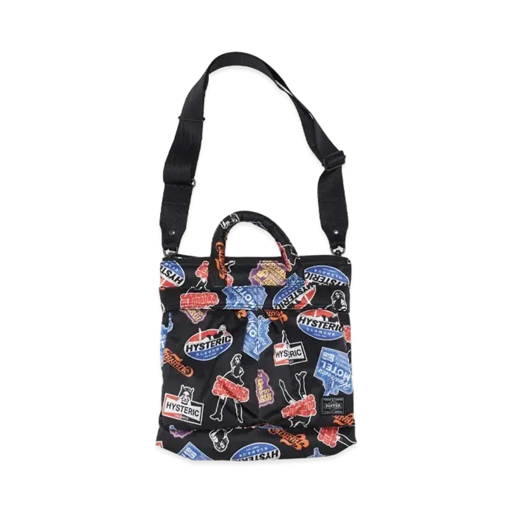 HYSTERIC GLAMOUR x PORTER Classic Stickers Pattern 2way Mini Helmet Bag "Black"