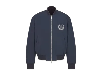 Dior Men's Dior and Hylton Nel Bomber Jacket Cotton Blend "Navy Blue"