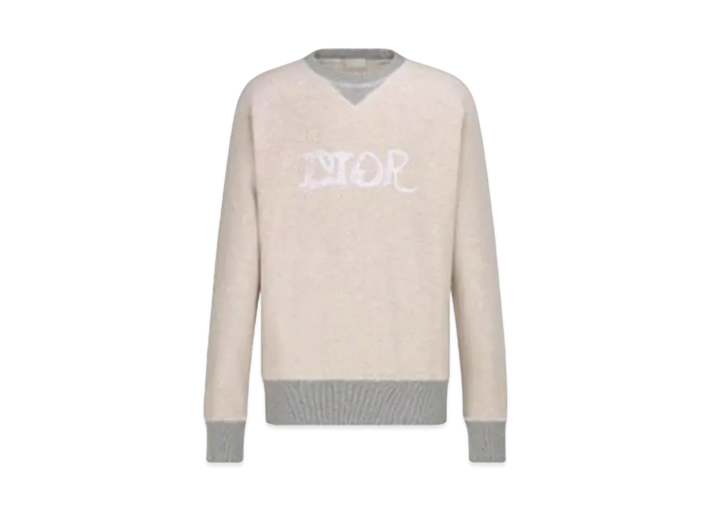 Dior x Peter Doig Men's Logo Embroidery Brushed Lining Crew Neck Sweat "Gray"