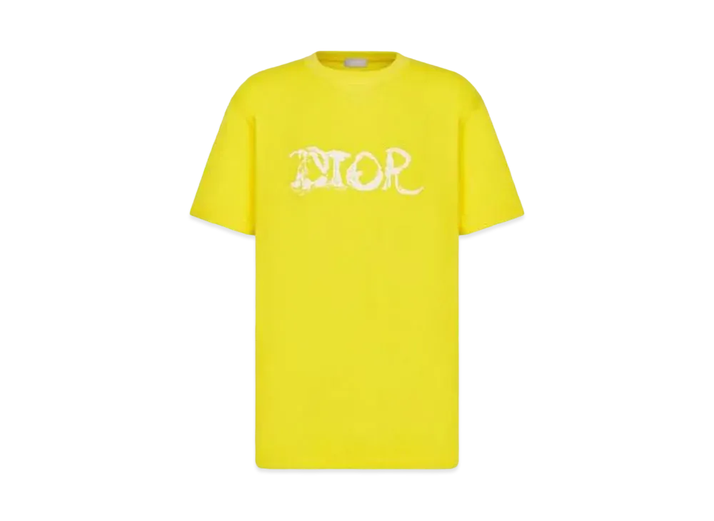 ディオール x ピーター・ドイグ メンズ オーバーサイズ Tシャツ "イエロー" 143J685C0677-C270