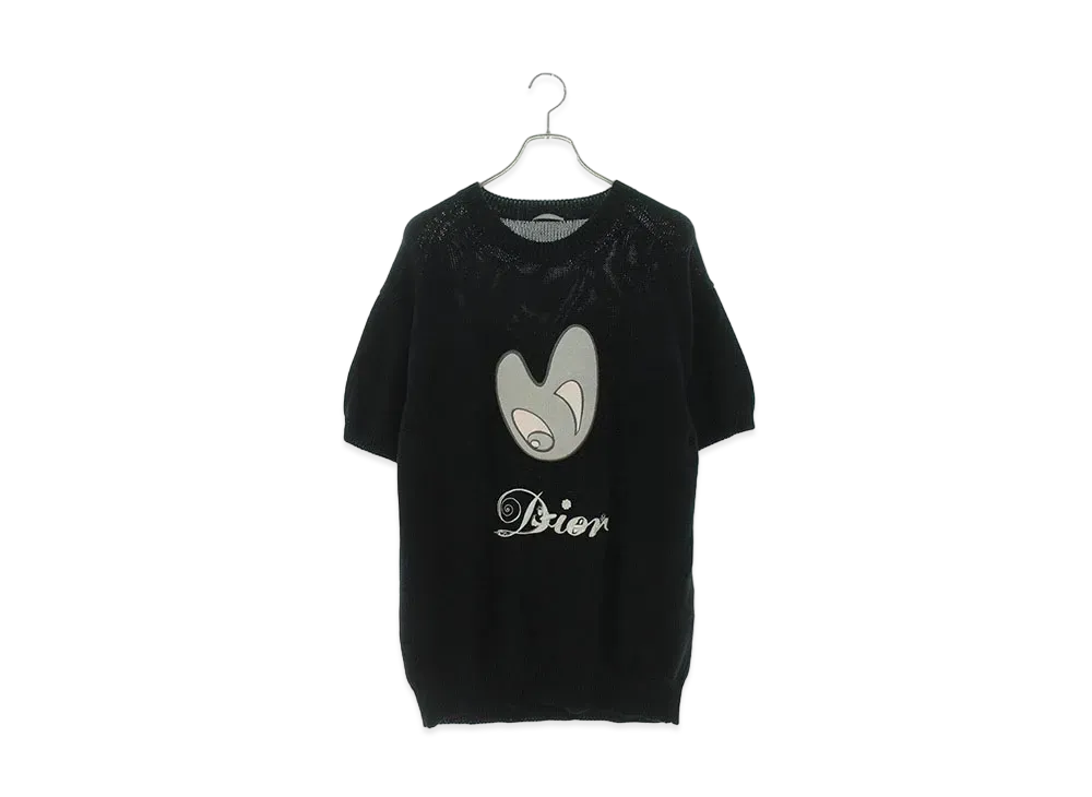 Dior x Kenny Scharf Men's Logo Embroidery Short Sleeve Knit "Black"