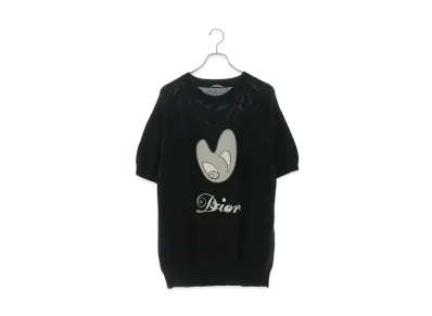 Dior x Kenny Scharf Men's Logo Embroidery Short Sleeve Knit "Black"