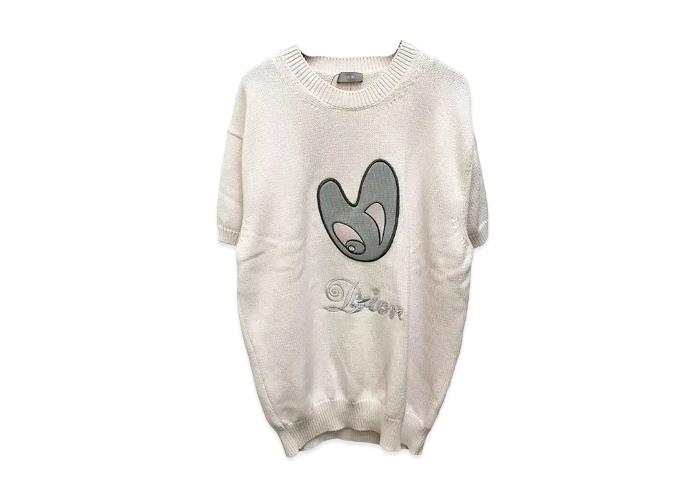 Dior x Kenny Scharf Men's Logo Embroidery Short Sleeve Knit "Light Pink"