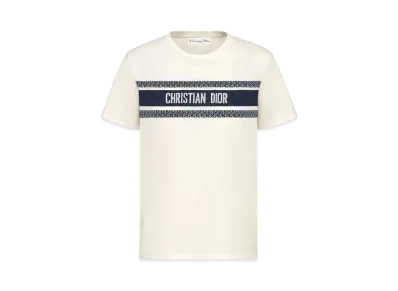 Dior T-Shirt Cotton Jersey "White/Navy Blue"