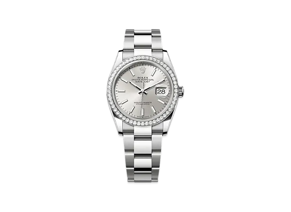 ROLEX Datejust 36 Oystersteel & White Gold Diamonds "Grey"