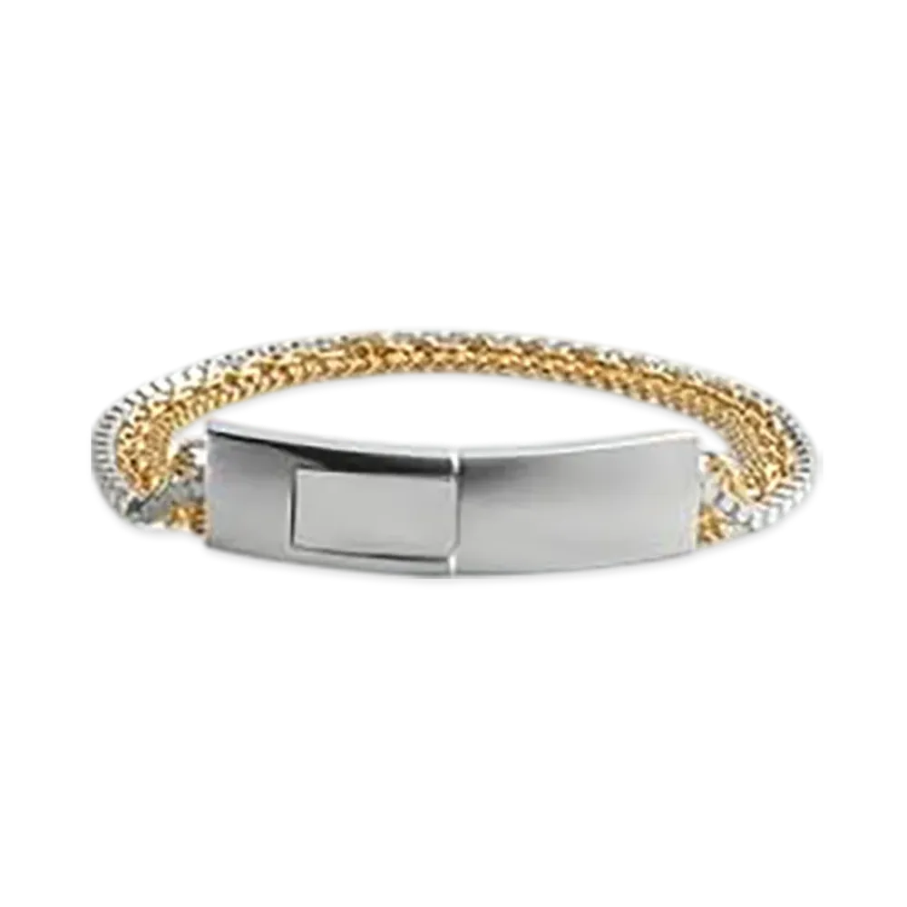 Bottega Veneta Details Chain Bracelet "Silver/Yellow Gold"