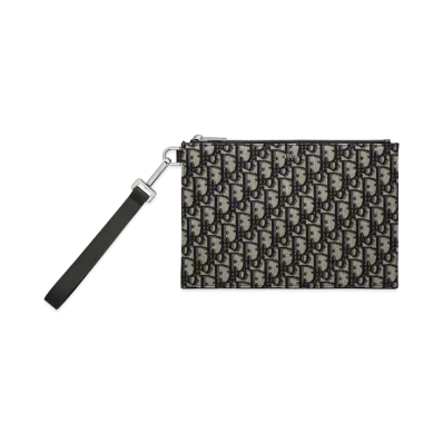 Dior A5 Pouch Beige & Black 'Dior Oblique' Jacquard "Beige"