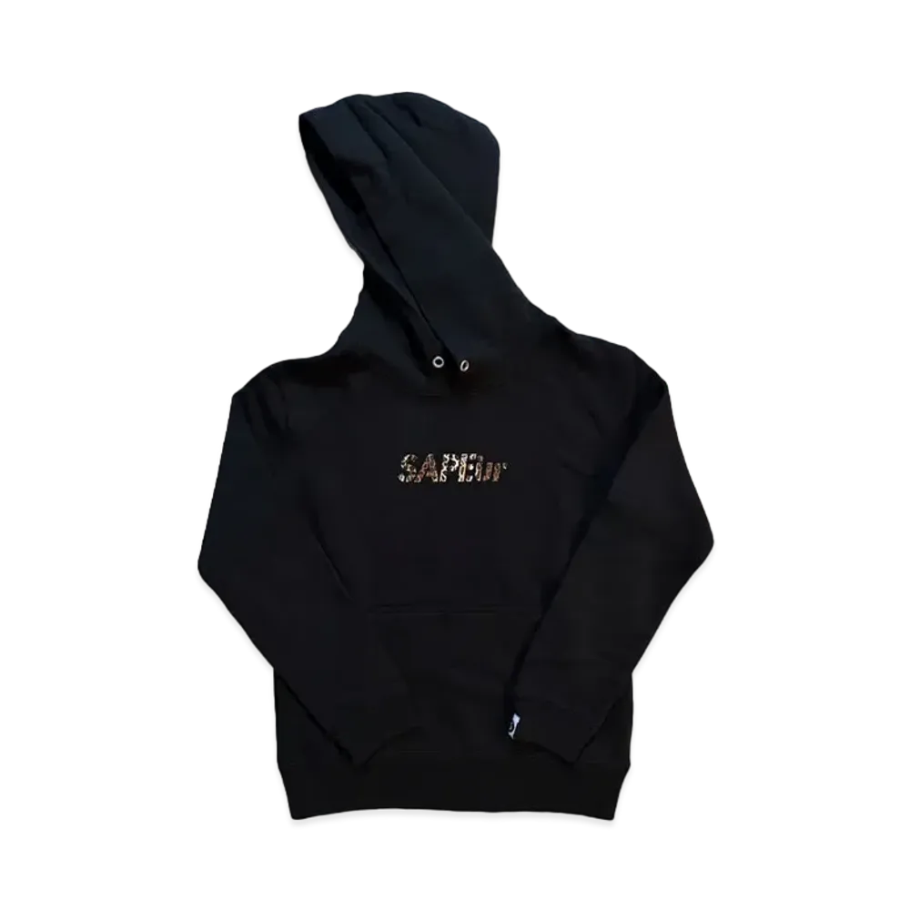 SAPEur Brown Leopard Head Hoodie Kids "Black"