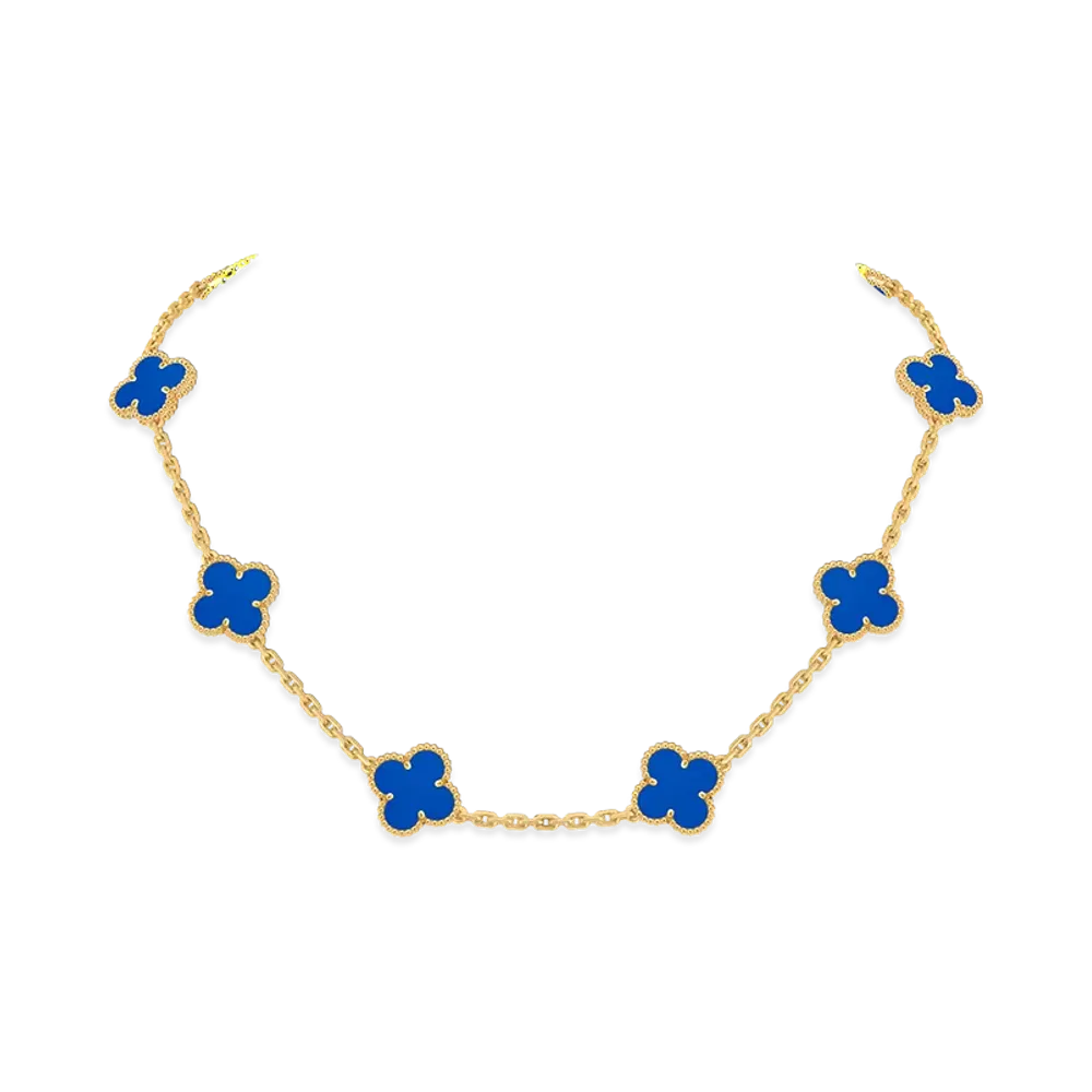 Van Cleef & Arpels Vintage Alhambra necklace 10 motifs "18K Yellow gold/Agate"