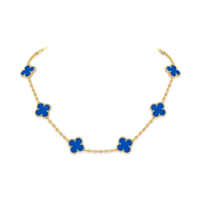 Van Cleef & Arpels Vintage Alhambra necklace 10 motifs "18K Yellow gold/Agate"