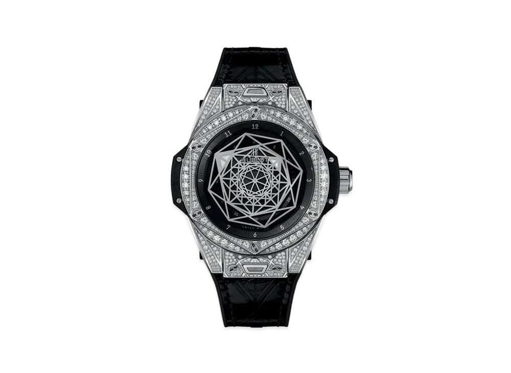 HUBLOT Big Bang Sang Bleu Steel Pave 39mm
