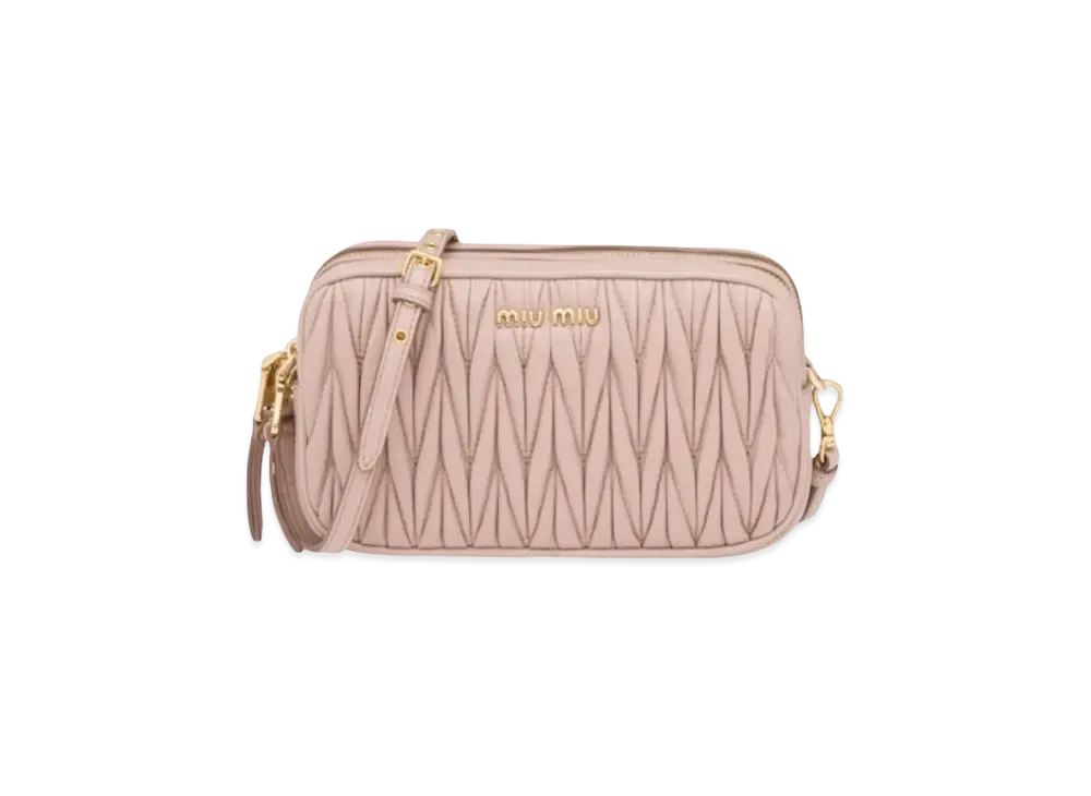 MIU MIU Materasse Leather Pouch "Beige Pink"