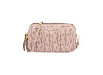 MIU MIU Materasse Leather Pouch "Beige Pink"