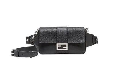FENDI Baguetto Curf Leather Bag "Black"