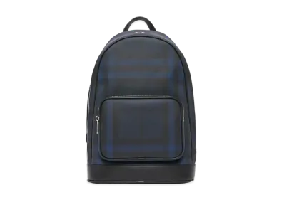 Burberry London Check & Leather Backpack "Navy"