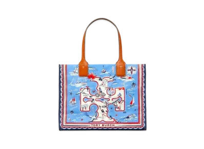 Tory Burch lla Print Mini Tote Bag "Blue"