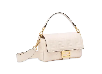 FENDI Baguette Camellia Nappa Leather Bag "Beige"