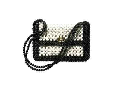 CHANEL Evening Bag Costume Pearl "White/Black"