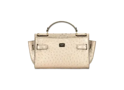 Dolce&Gabbana Sicily 62 Soft Small Metallic Ostrich "Gray"