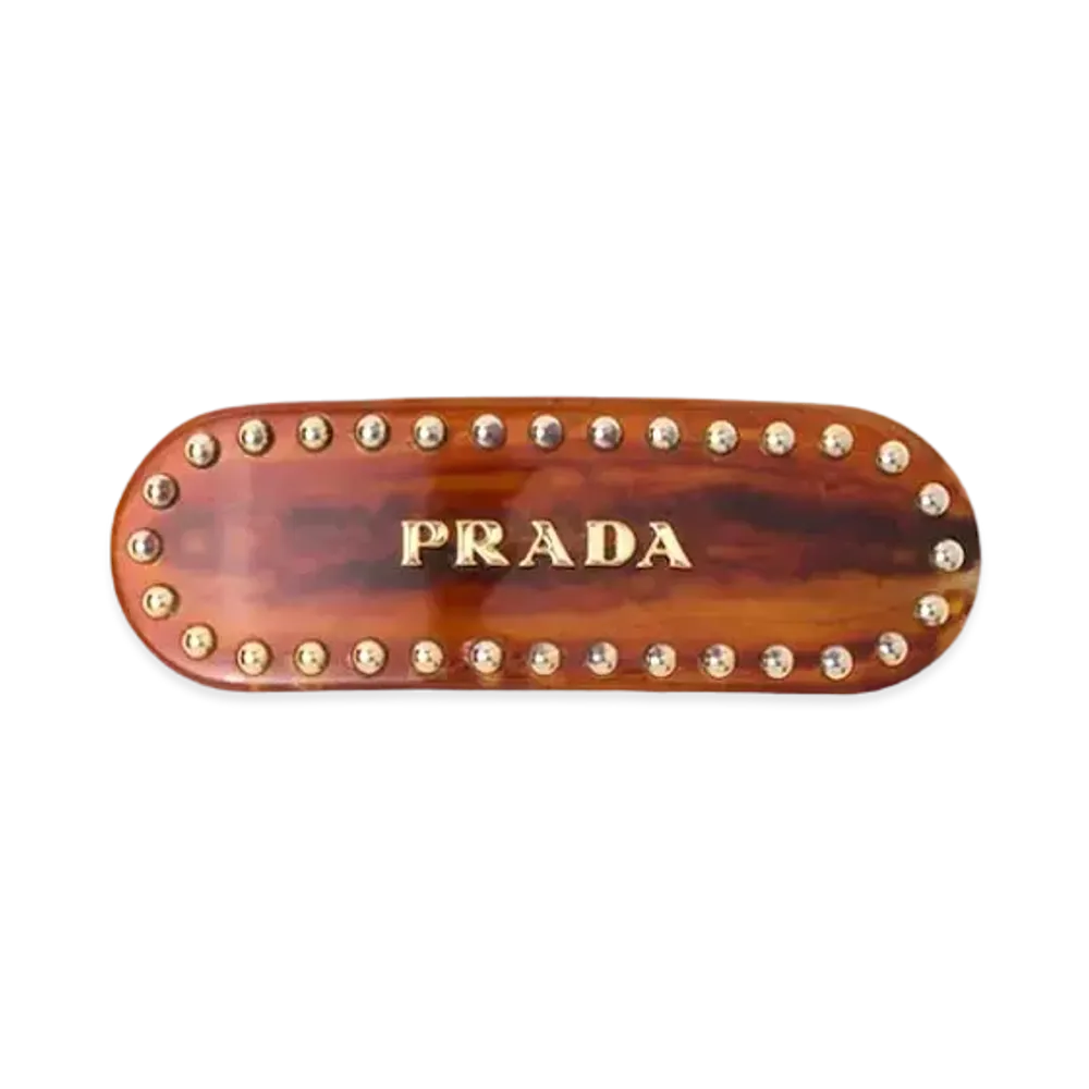 PRADA Plex Hair Clip "Rust Tortoiseshell"