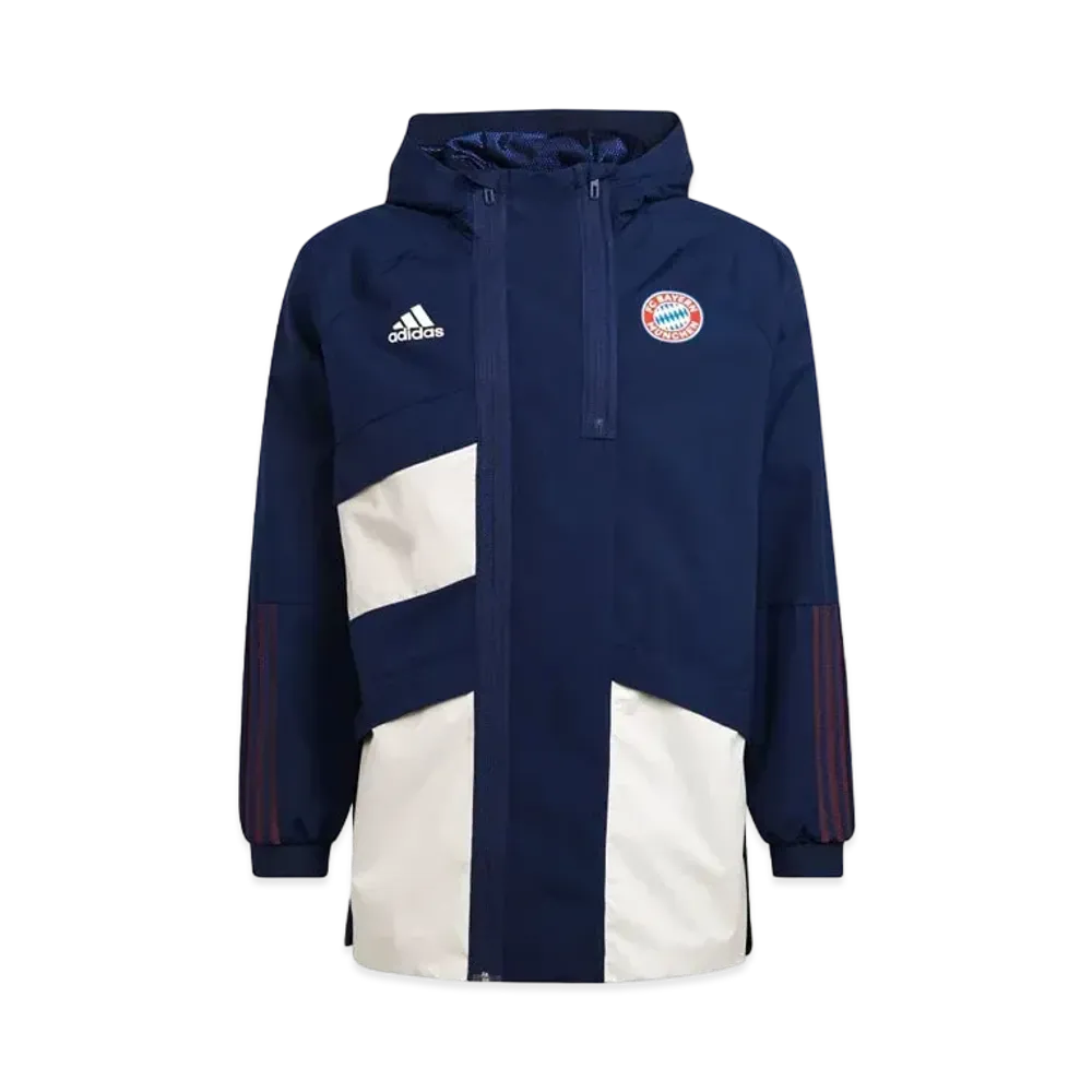 ADIDAS FC BAYERN TRAVEL DRILL JACKET "Dark Blue/Crystal White"