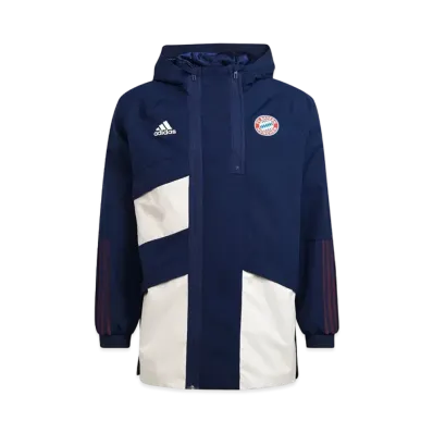 ADIDAS FC BAYERN TRAVEL DRILL JACKET "Dark Blue/Crystal White"