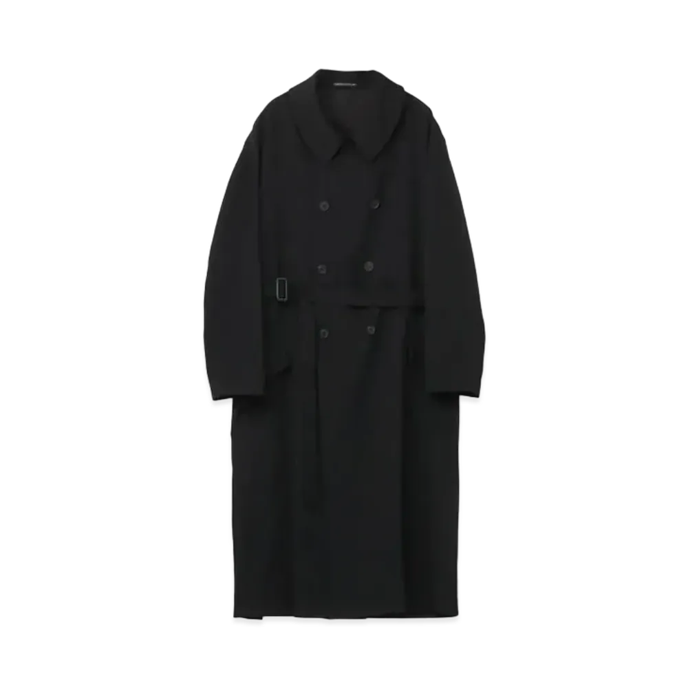 Yohji Yamamoto Pour Homme W/GABARDINE SOUTIEN COLLAR BIG COAT "Black"