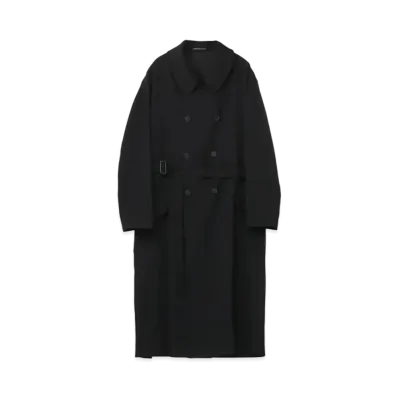 Yohji Yamamoto Pour Homme W/GABARDINE SOUTIEN COLLAR BIG COAT "Black"