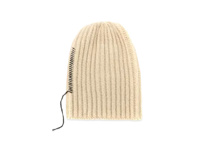 Yohji Yamamoto Y's SMOOTH LAMB LADDER STITCH CAP "White"