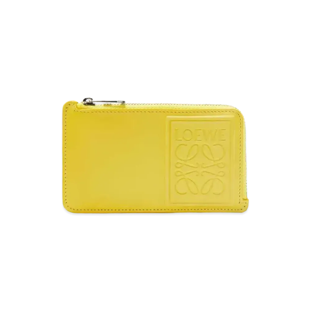 LOEWE Coin Cardholder In Satin Calfskin "Yellow" 