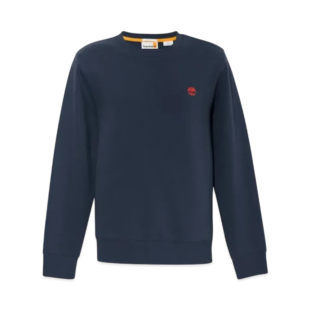 Timberland Men's Oyster River Chest Logo Brush Back Crew Neck Sweat "Dark Sapphire"