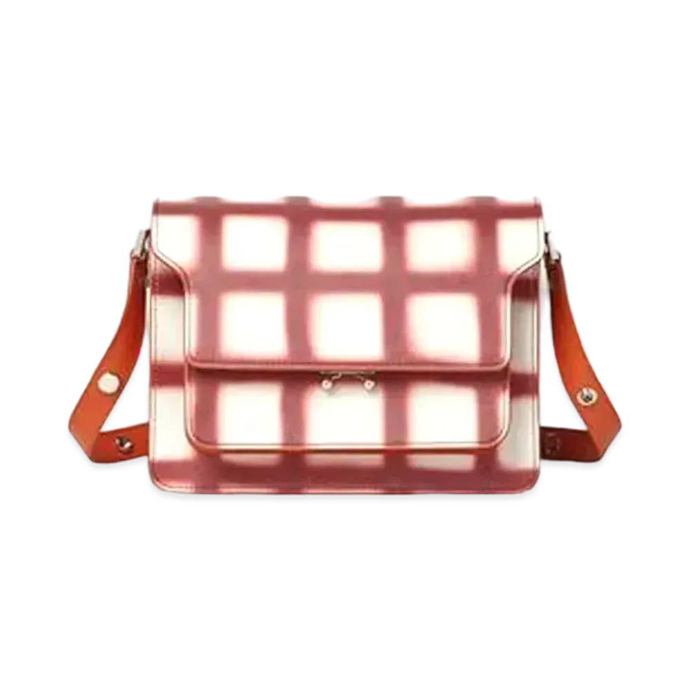 Marni Medium TRUNK Bag in Saffiano Calf "Check Printed"