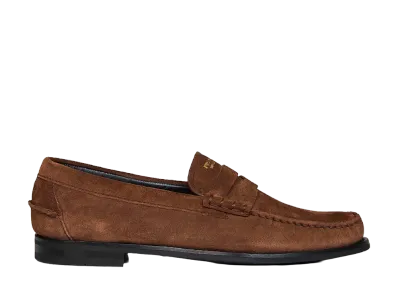 PRADA Suede Penny Loafers "Brown"