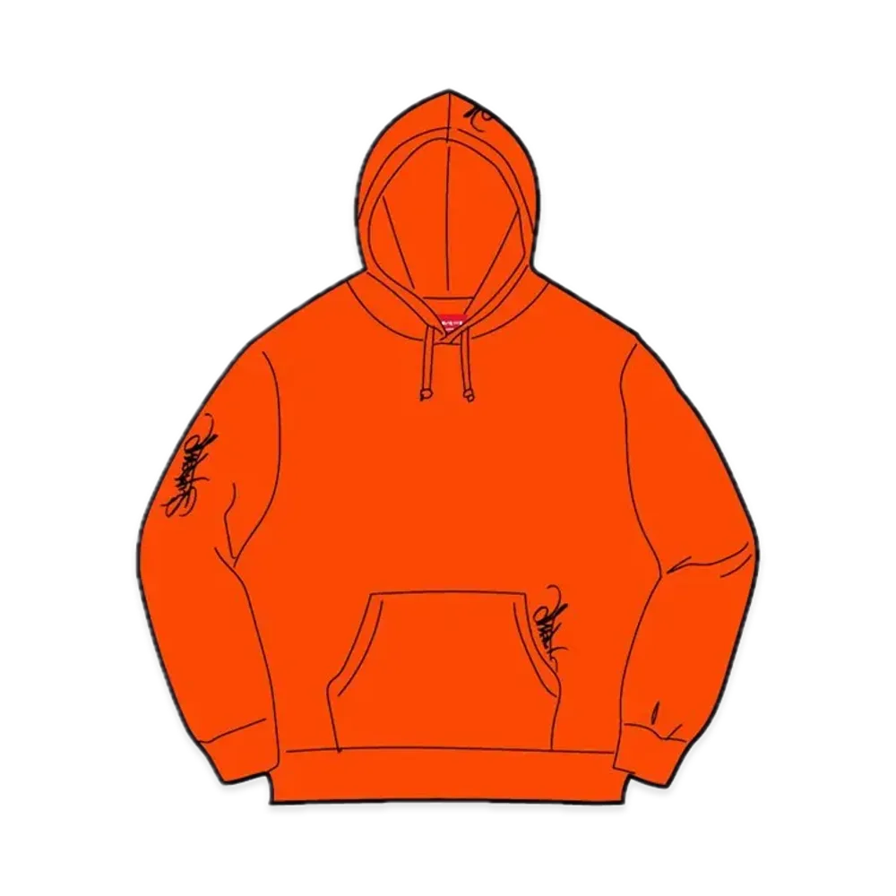 Supreme Tag Hooded Sweatshirt "Bright Orange"