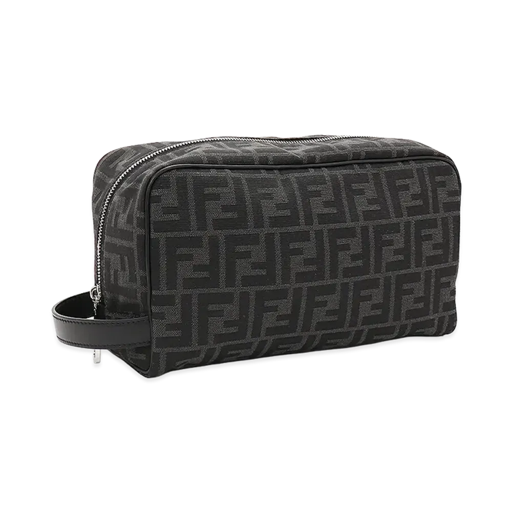 FENDI FF Pouch Clutch Bag "Asfalto/Nero"