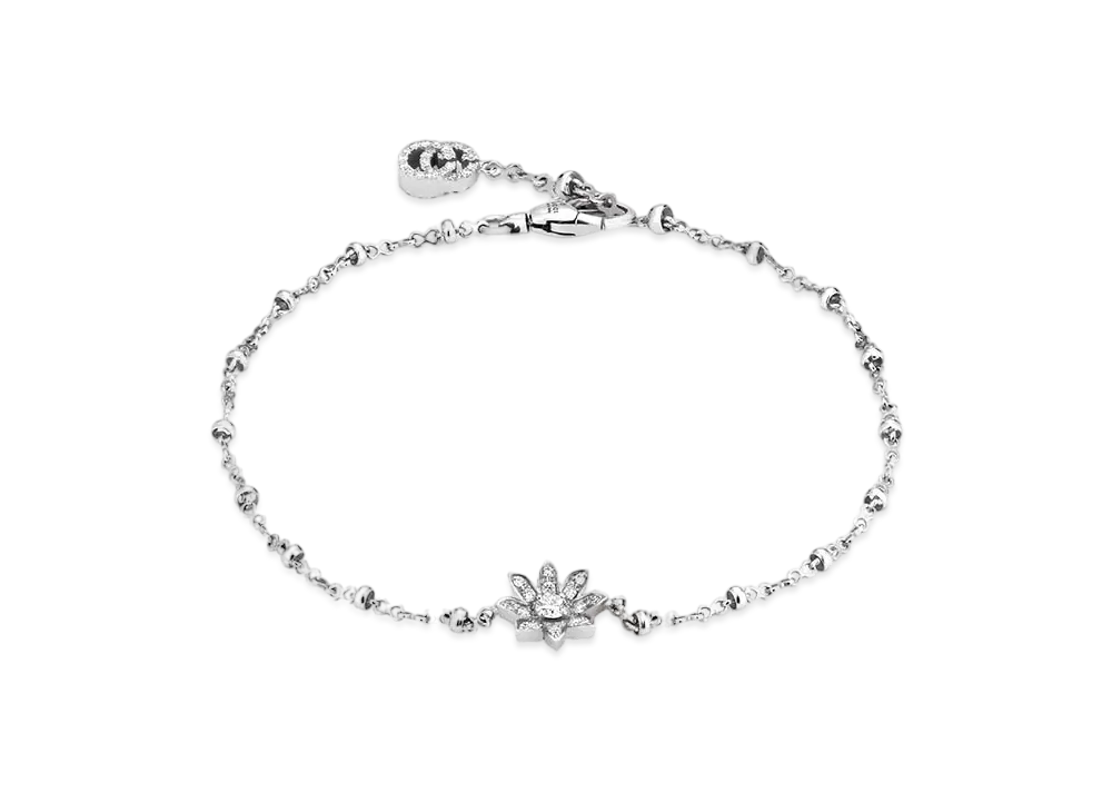 GUCCI Gucci Flora 18K Bracelet With Diamonds "Silver"