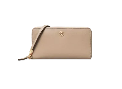 Tory Burch Robinson Zip Continental Wallet "Gray Heron"