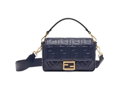 FENDI Baguette Nappa Leather Bag "Blue"