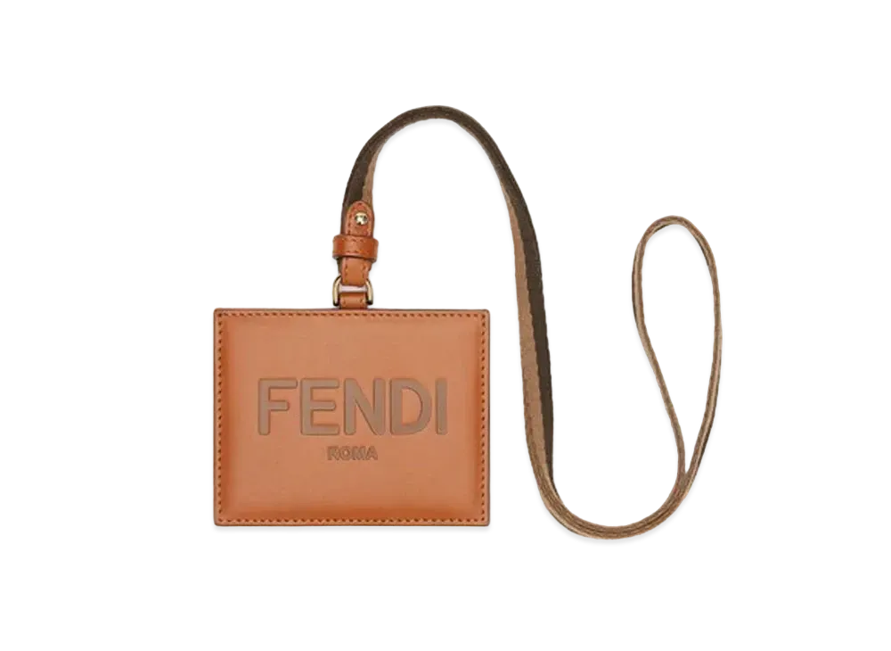 FENDI Name Card Holder Leather Name Card Holder "Brown"