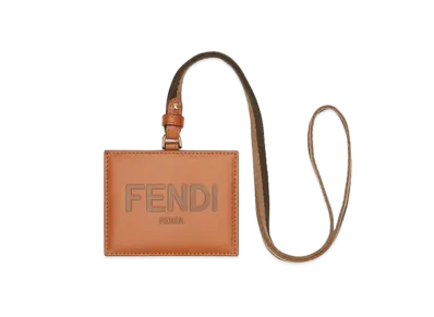FENDI Name Card Holder Leather Name Card Holder "Brown"