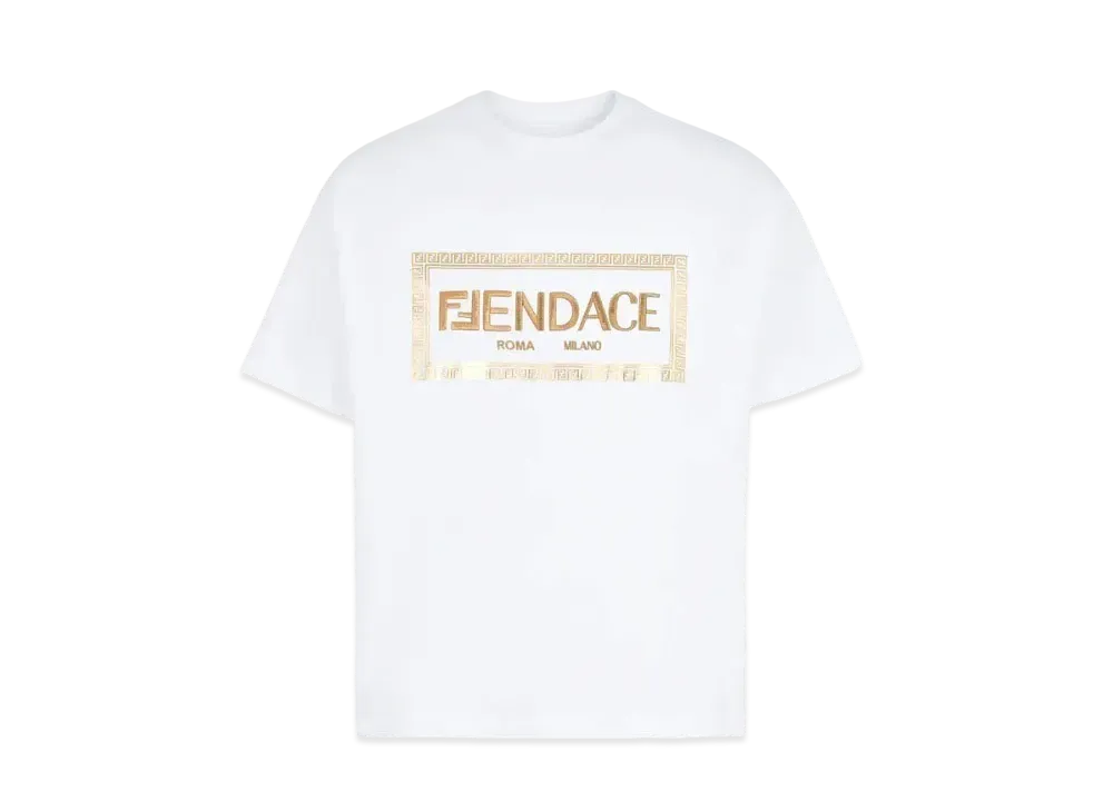 FENDI x Versace Fendace White Jersey Logo T-Shirt "White"