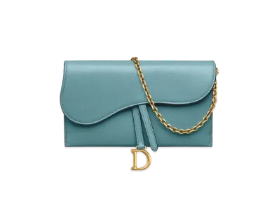 Dior Saddle Long Wallet Goatskin "Azur Blue"