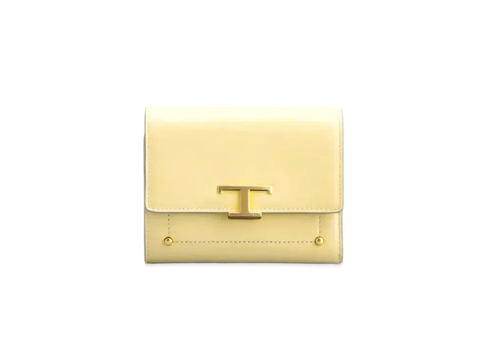 TOD'S T Timeles Leather Wallet "Yellow"